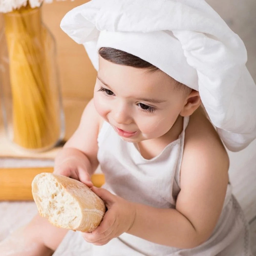 Baby Chef Hat Apron Set White Costume