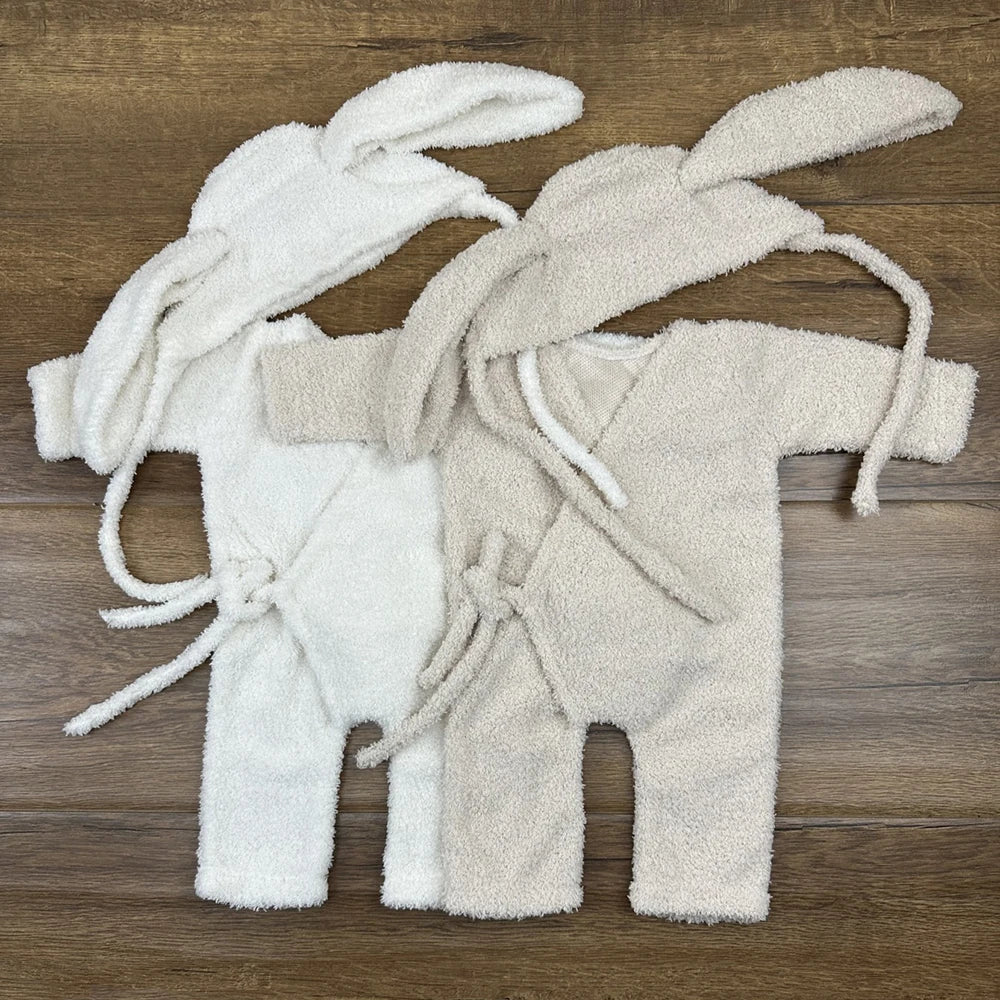 Newborn Baby Bunny Costume Set Plush Romper Soft