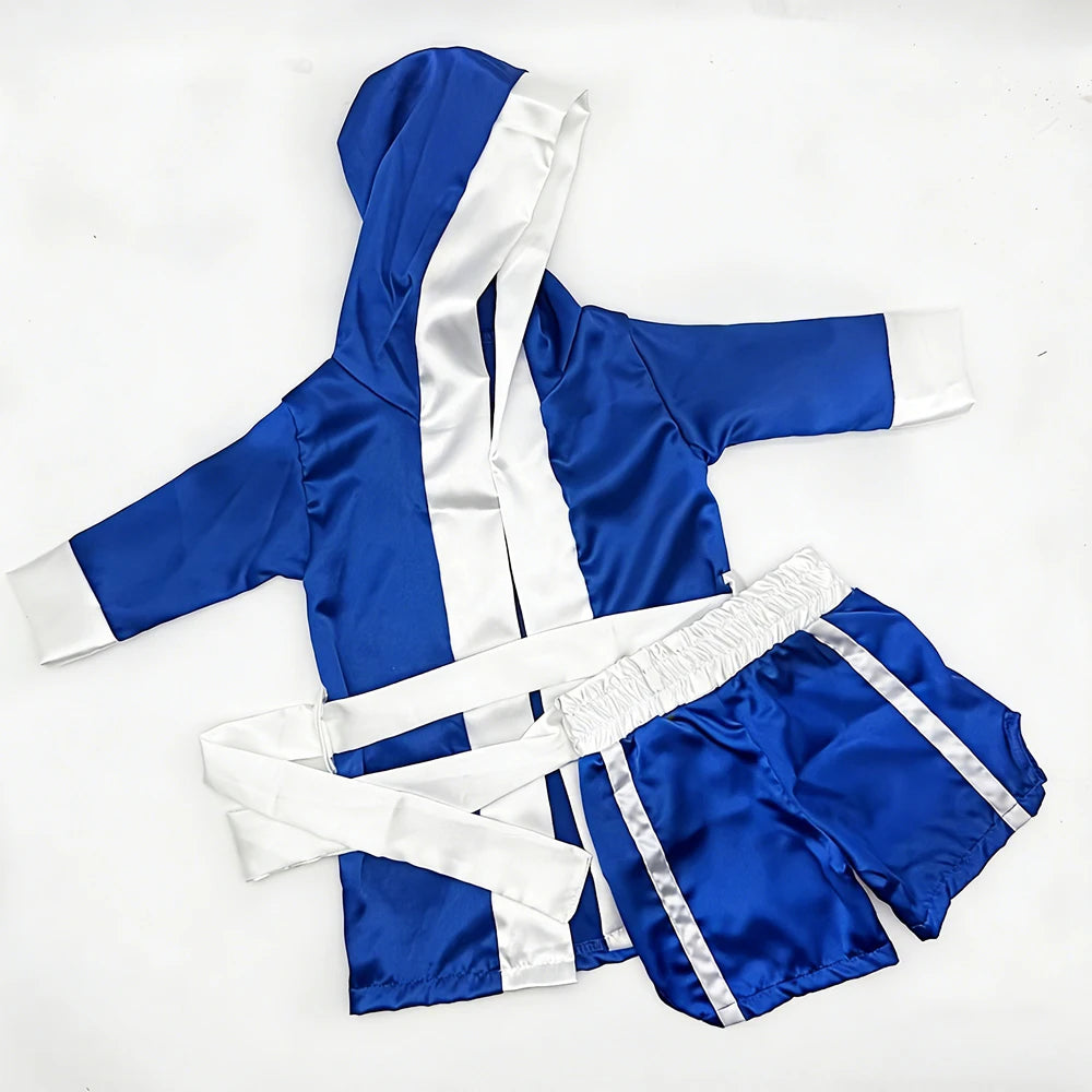 Custom Name Baby Boxing Outfit Newborn Photography Props Infant Photoshoot Costume Studio Clothes Boxer Robe Shorts Set