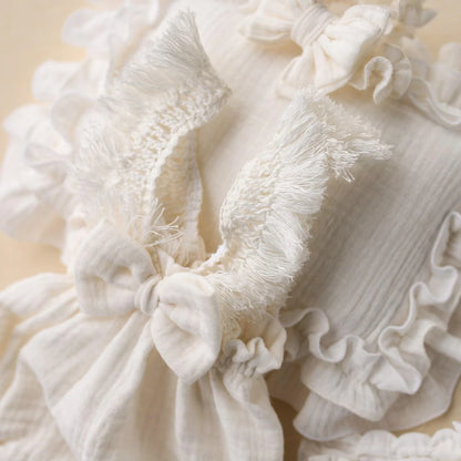 Boho Newborn Photo Ruffle Baby Lace Trim Romper Picture Session Clothing Suits