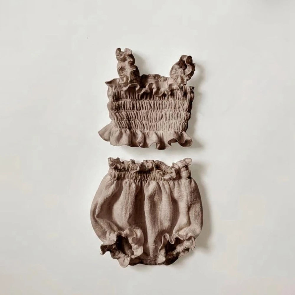 Baby Smocked Ruffle Top Bloomers Set Bebe