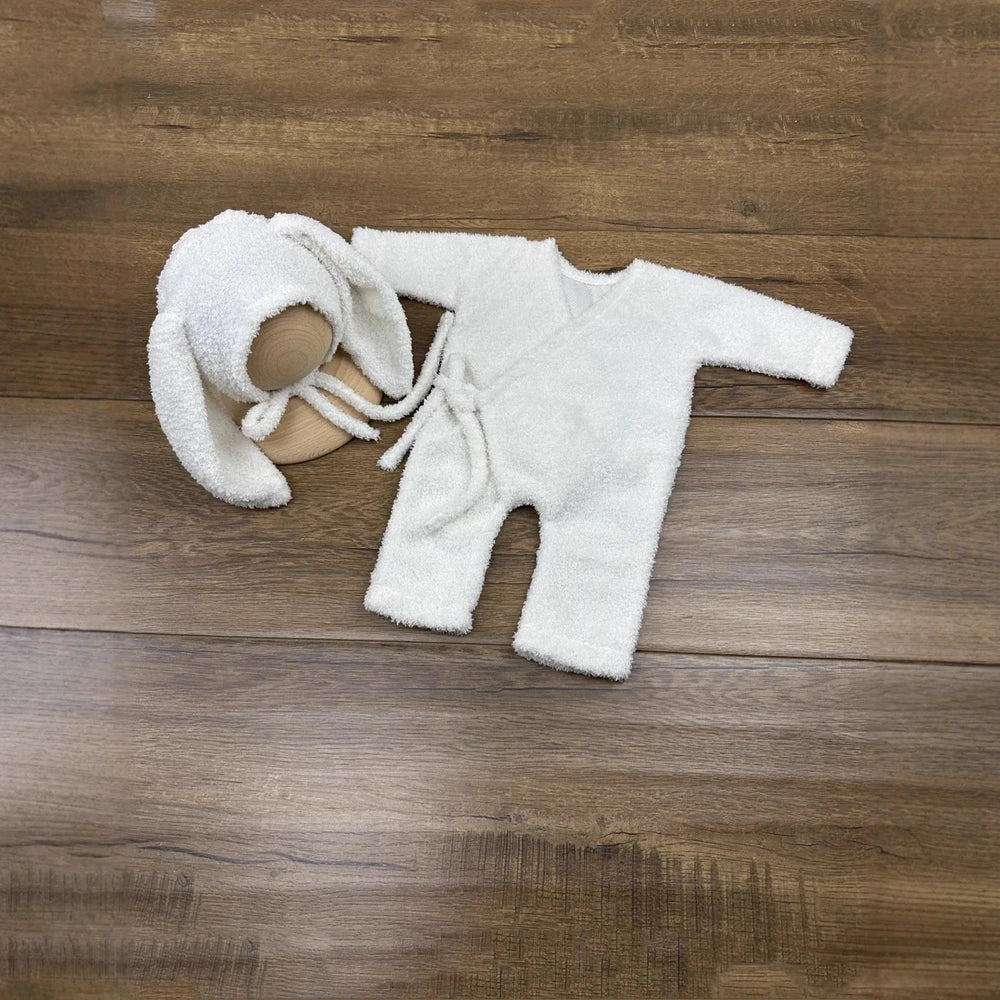 Newborn Baby Bunny Costume Set Plush Romper Soft