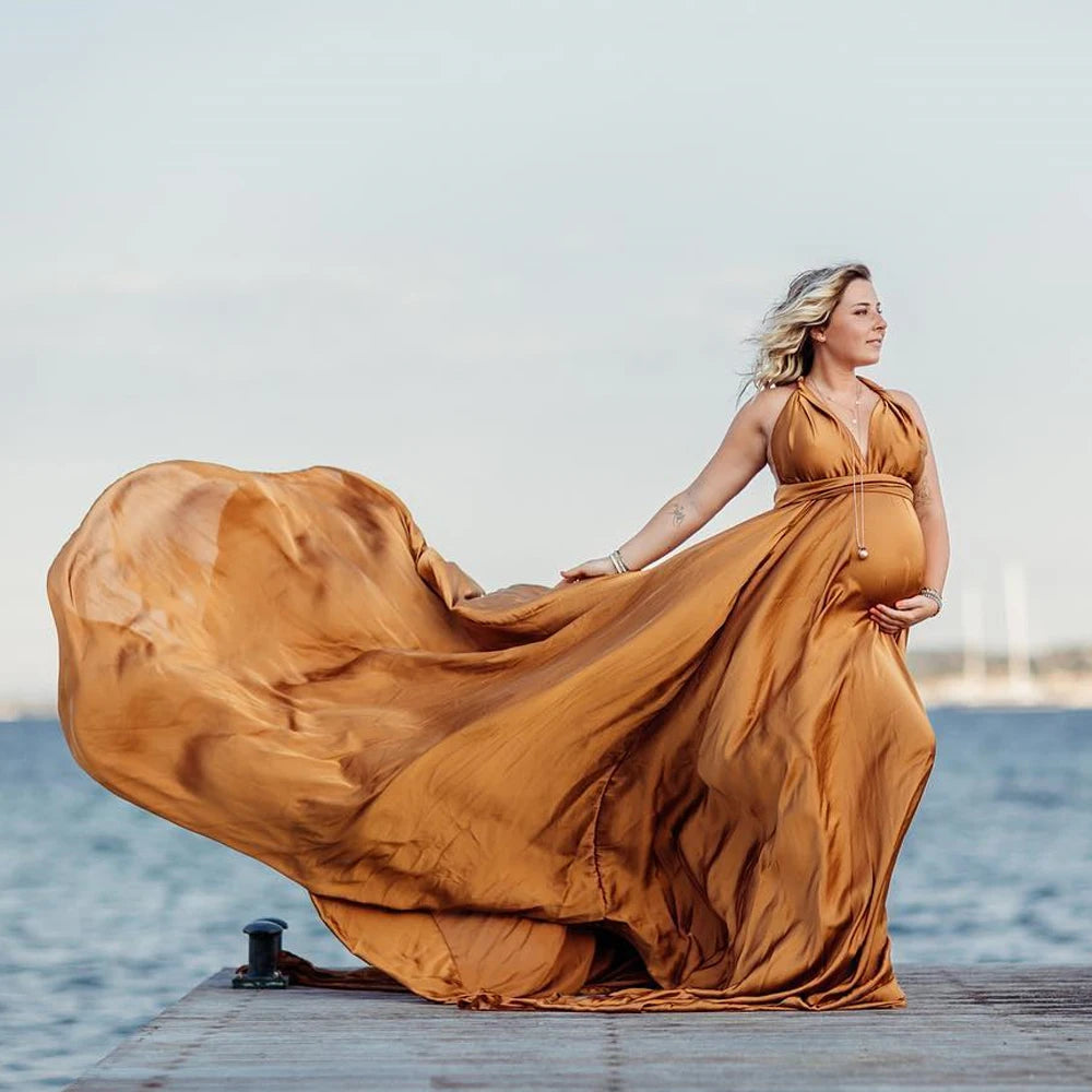 Maternity Soft Convertible Multi Way Braces Dress