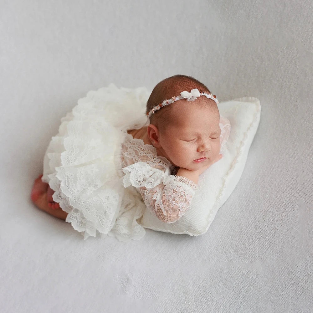 Girl White Lace Romper Clothing Baby Princess Tutu Dress