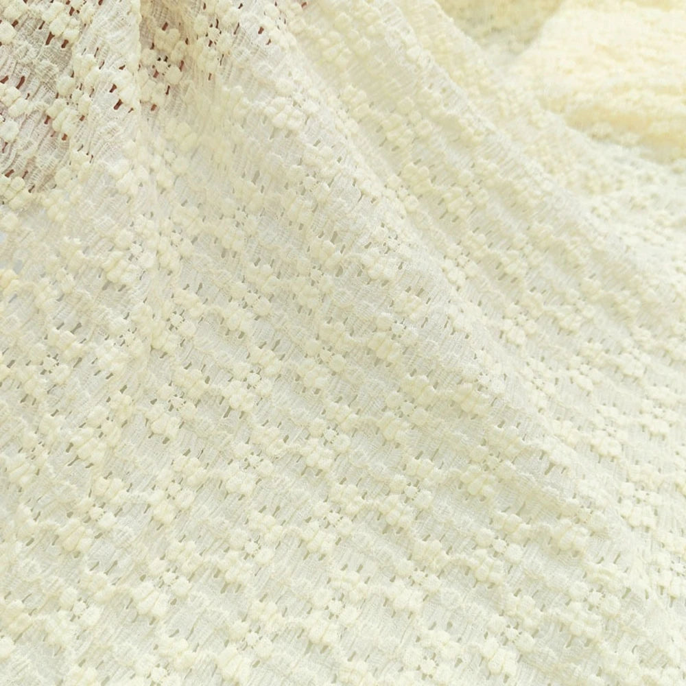 Beige Lace Pom Pom Newborn Photography Wrap Blanket Soft Bubble Lace Swaddle Prop for Professional Studio Baby Photos