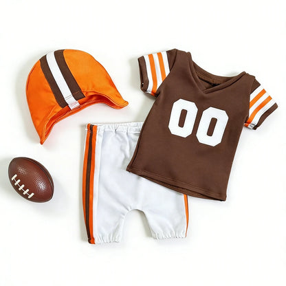 Baby Boy Football Jersey Romper Set Hat American