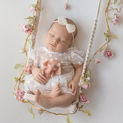White Lace Ruffle Romper Baby Off Shoulder Bodysuit Girl Vintage