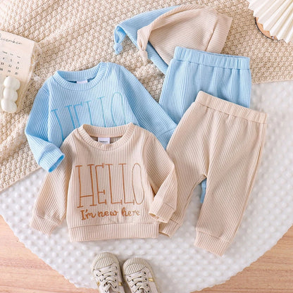 Newborn Hello New Here Ribbed Set Baby Coming Home Hospital