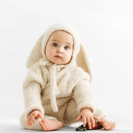 Newborn Baby Bunny Costume Set Plush Romper Soft