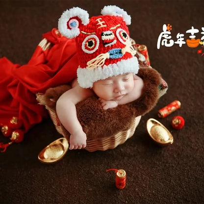 Lion Dance Hat Baby Crochet Head Bonnet Chinese New Year
