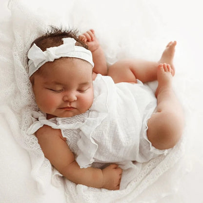 Newborn White Ruffle Romper Bow Headband Baby Photo Costume Maternity Family Shoot