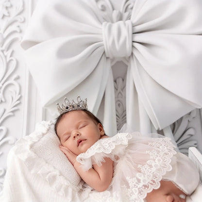 White Lace Ruffle Romper Baby Bodysuit Girl Vintage Pillow Wrap