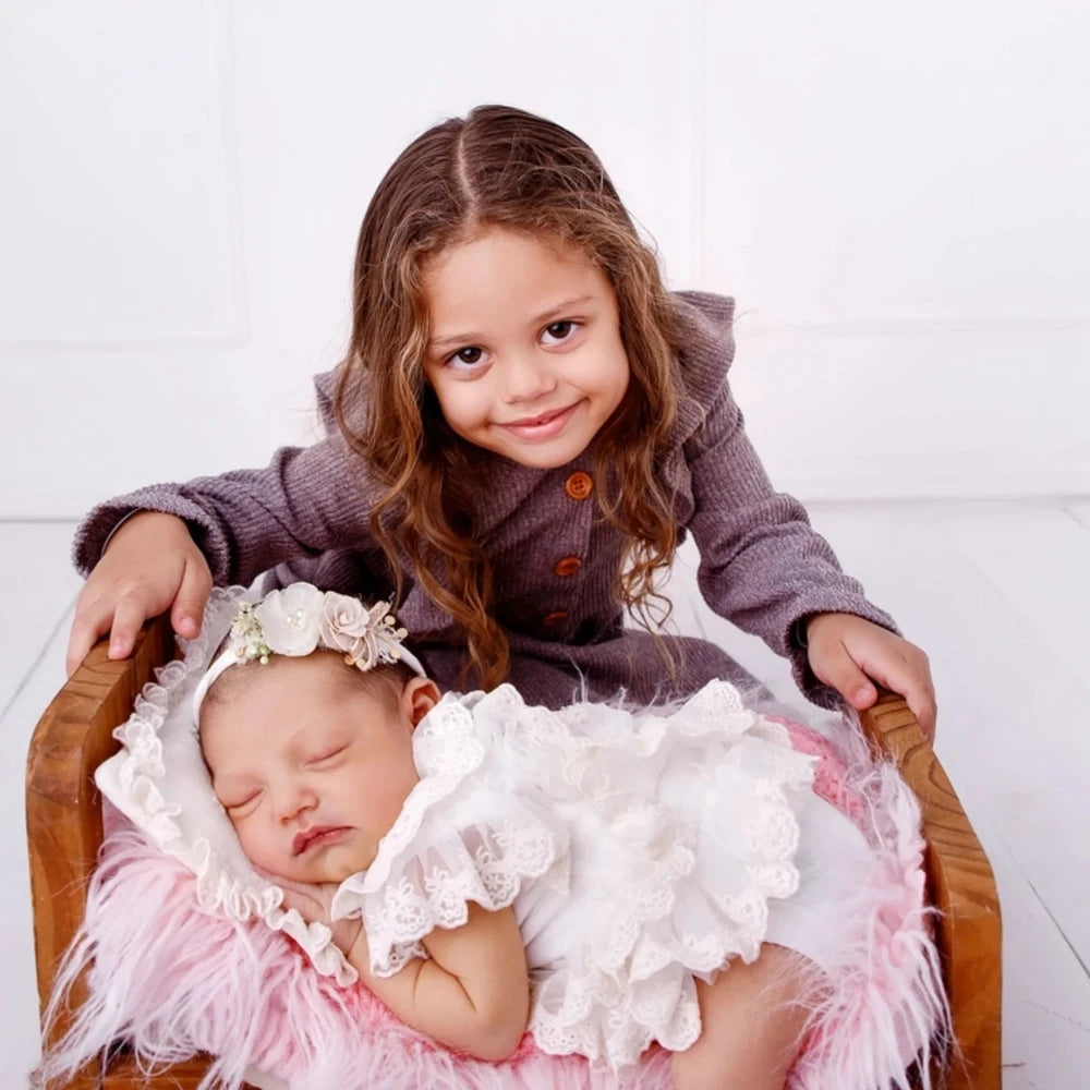 Girl Lace Romper Clothing Baby White Princess Studio Costume Bodysuit