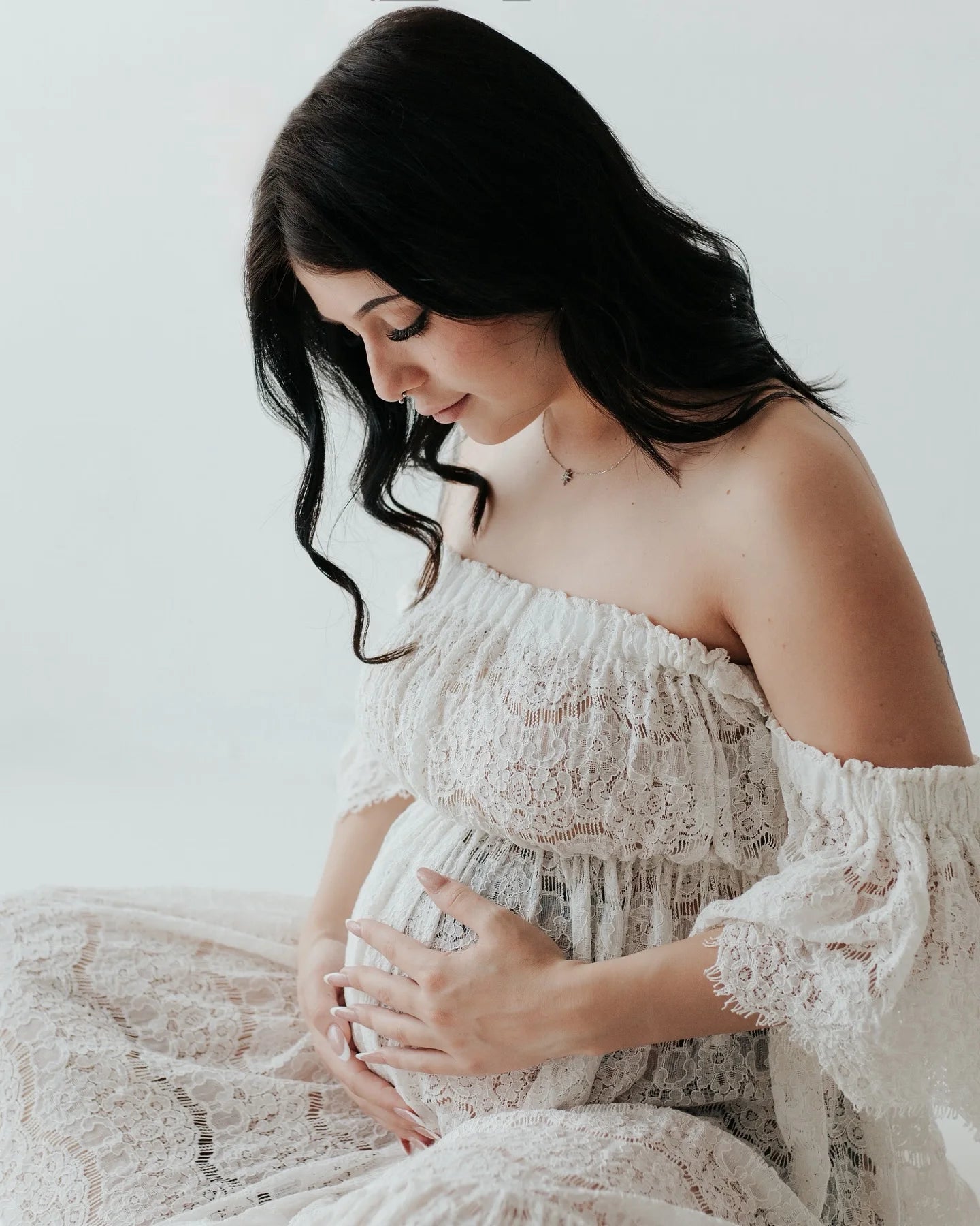 Bohemian Photo Shooting Pregnancy Dress Lace Off Shoulder Dress Maternity Dresses For Baby Showers Photography Dress For Women
