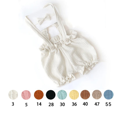 Newborn Baby Boy Bowtie Suspender Romper