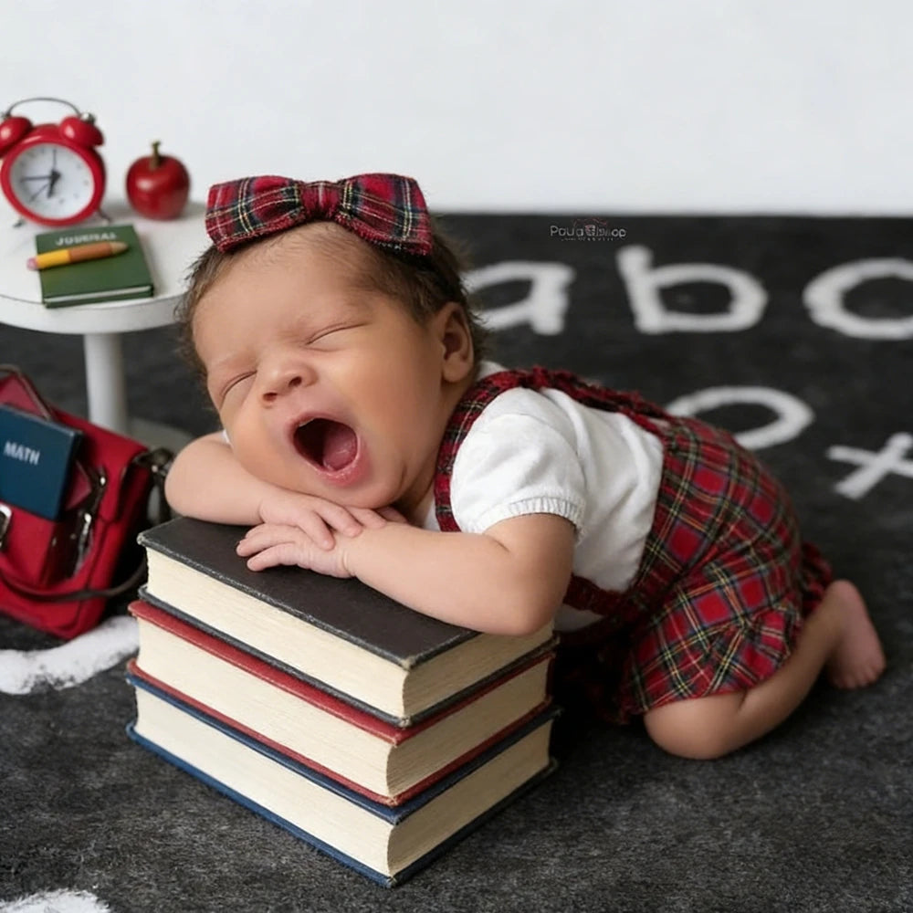 Newborn Baby Plaid Romper Red Tartan Ruffle Bodysuit Costume School Theme
