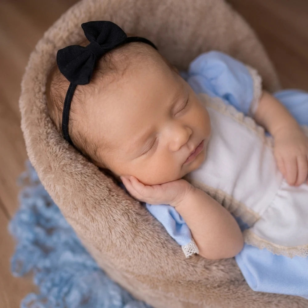 Newborn Photography Props Blue Alice Costume Lace Romper Infant Photoshoot Outfits Baby Girl Studio Posing Jumpsuit Clothes