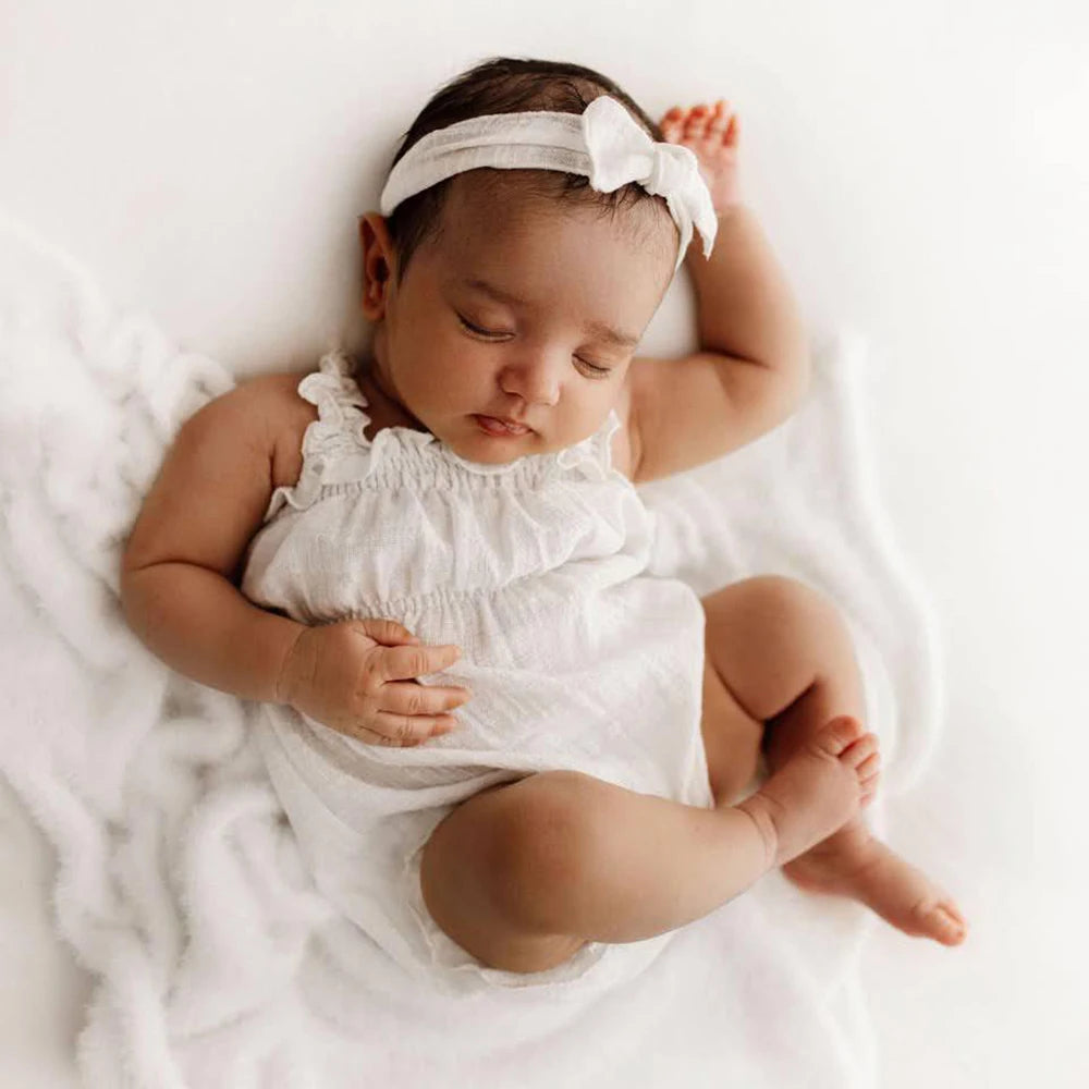 Newborn Photography Props Ruffle Romper Infant Cotton Outfit Soft Knit Baby Photo Shoot Clothes Baby Shower Gift Studio Wear