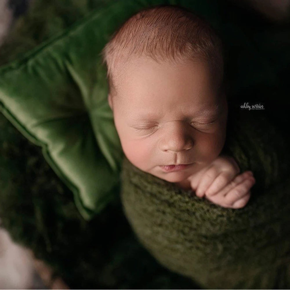 Newborn Photography Props Velvet Bowknot Baby Posing Pillow Set With Headband Fabric Studio Shooting Accessories