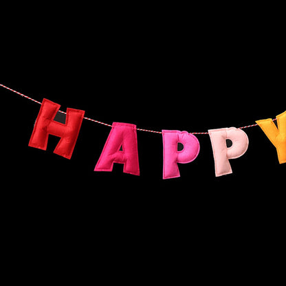 Felt Happy Birthday Banner Colorful Garland Baby 1stbirthday Party Decor Milestone Backdrop Newborn Set