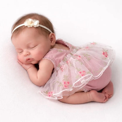 Baby Girl Floral Embroidery Romper Backless Tutu Dress Bebe