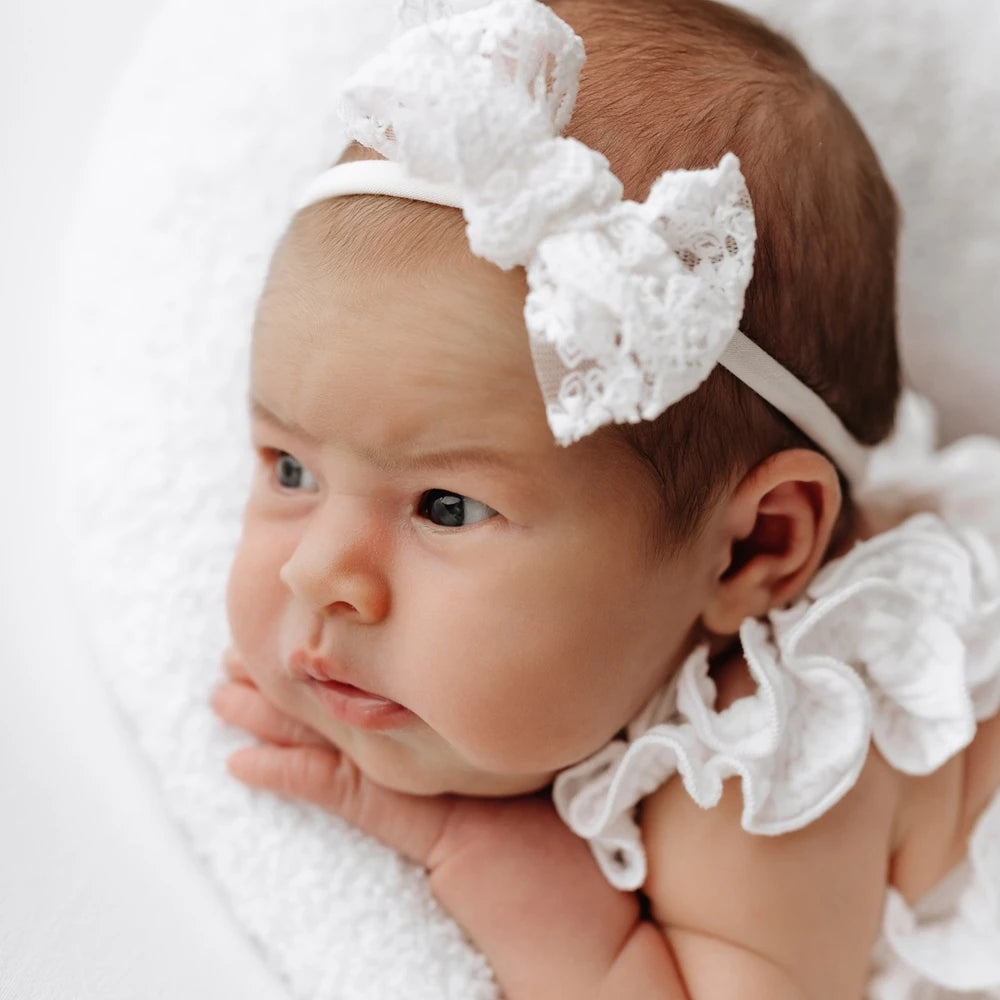White Ruffle Romper Muslin Baby Studio Costume 0-3m