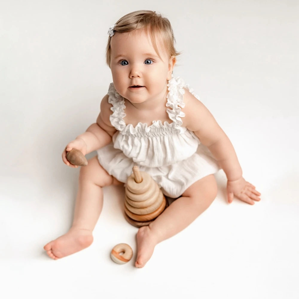 Newborn Photography Props Baby Girl Ruffle Romper 3-12 Months Infant Cotton Knit Outfit Soft Photo Shoot Clothes Baby giftS