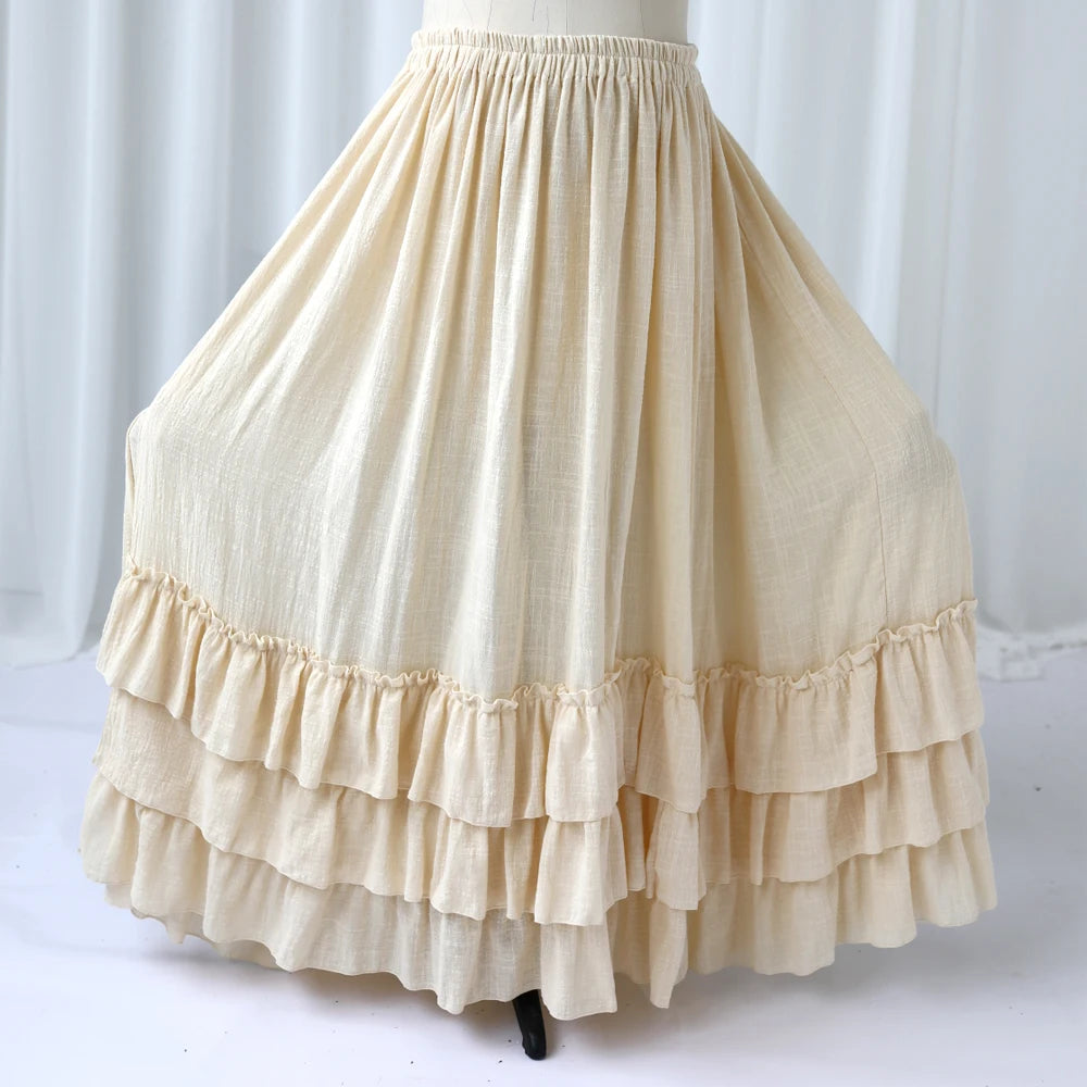 Maternity Knitted Bra Linen Cotton Three-layer Lace Boho Style Dress Two-piece Set