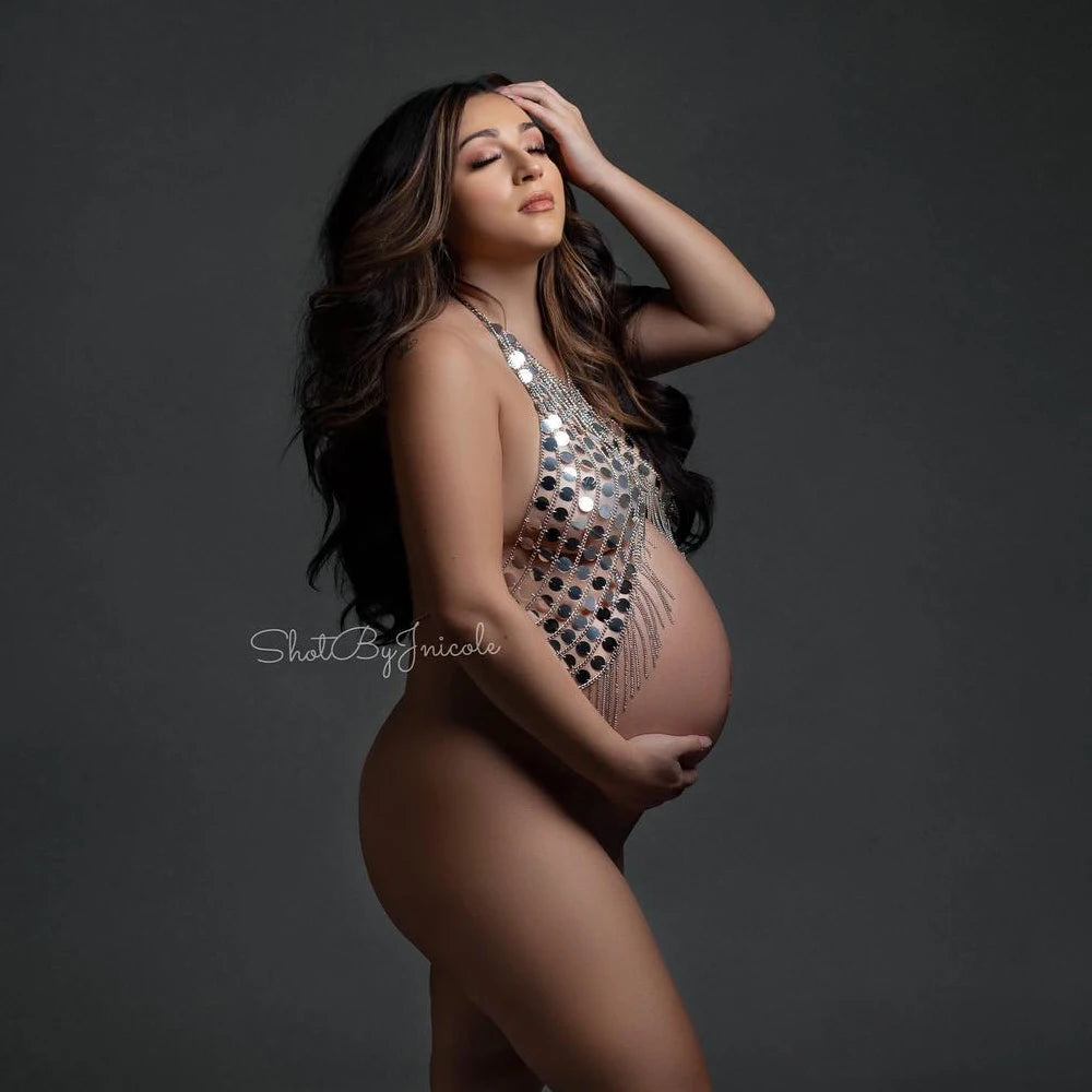 Maternity Sequins Suspender Top