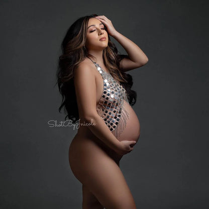 Maternity Sequins Suspender Top