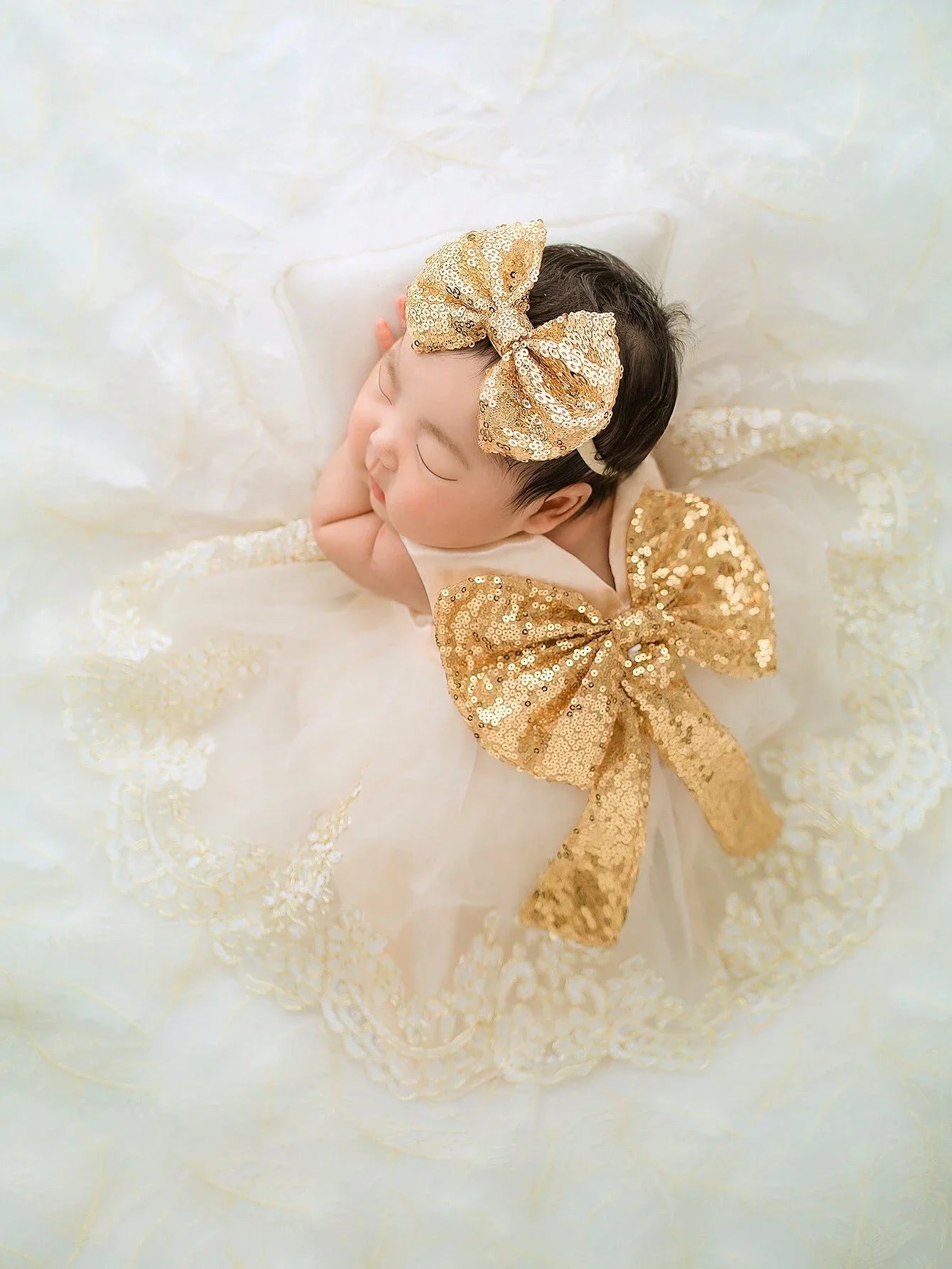 2pcs Newborn Set Baby Girls Princess Embroidered Mesh Dress Bowknot Lace Skirt