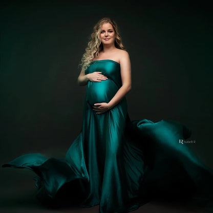 Maternity Background Cloth Bright Soft Satin Luster Shooting Gown