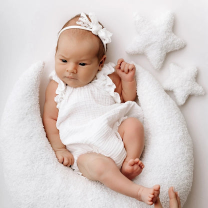 White Ruffle Romper Muslin Baby Studio Costume 0-3m