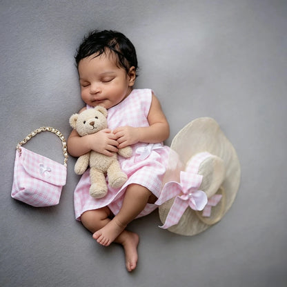 Gingham Romper Pink Plaid Dress Studio Baby Girl Fotografia Clothing