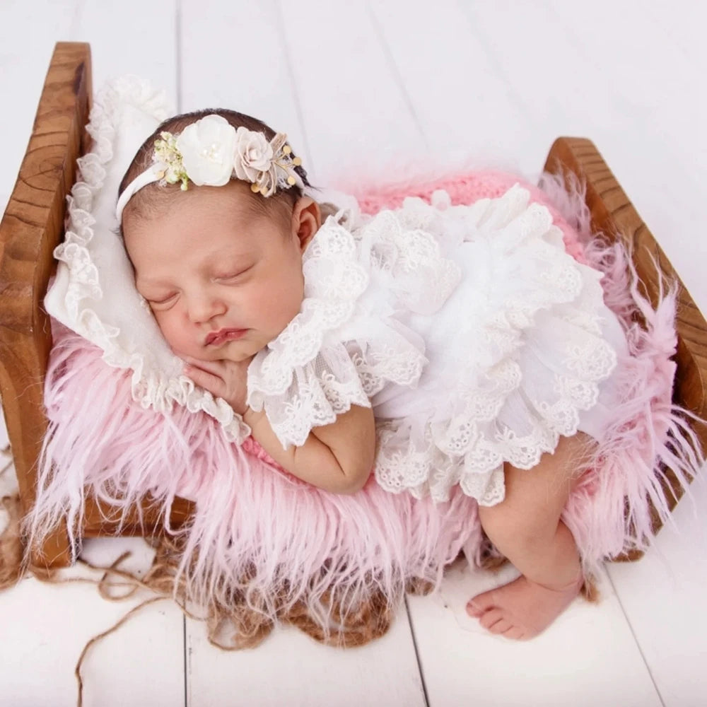 Girl Lace Romper Clothing Baby White Princess Studio Costume Bodysuit