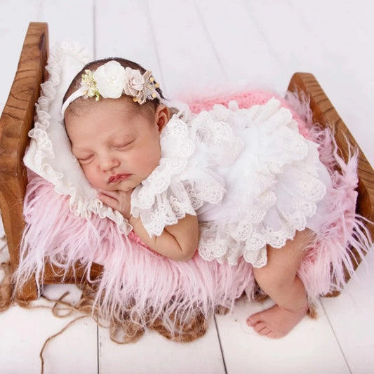 Girl Lace Romper Clothing Baby White Princess Studio Costume Bodysuit