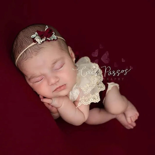 Newborn Baby Romper Set Velvet Christmas Studio Holiday