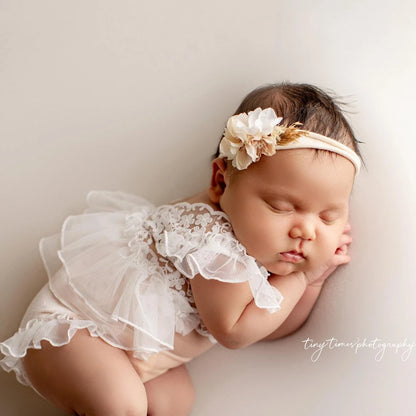 Girl Lace Romper Baby Flying Sleeve Bodysuit