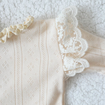 Lace Romper Bow Headband Baby Girl Costume Boutique Set
