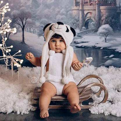Panda Plush Hat Cute Animal Baby Photo Accessory Newborn Costume 0-12