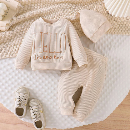 Newborn Hello New Here Ribbed Set Baby Coming Home Hospital