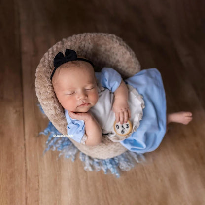 Blue 'Alice' Lace Romper Newborn Photography Outfit | KOOUOO