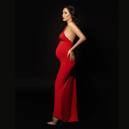 Maternity Baby Showers Elegant Slim Fit Sleeveless Dress