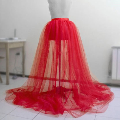 Maternity Dress Detachable Lacing Strap Puffy Tulle Skirt