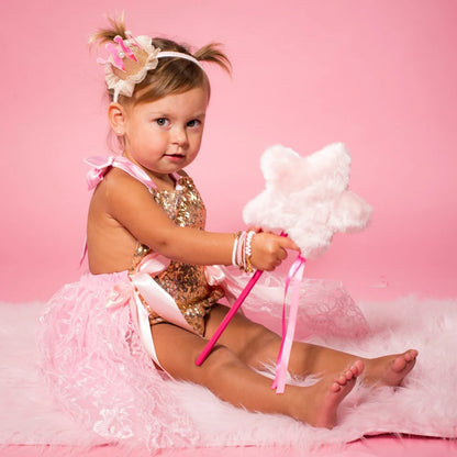 Newborn Baby Girl Sequin Romper Pink Lace Tutu Birthday Holiday Photo