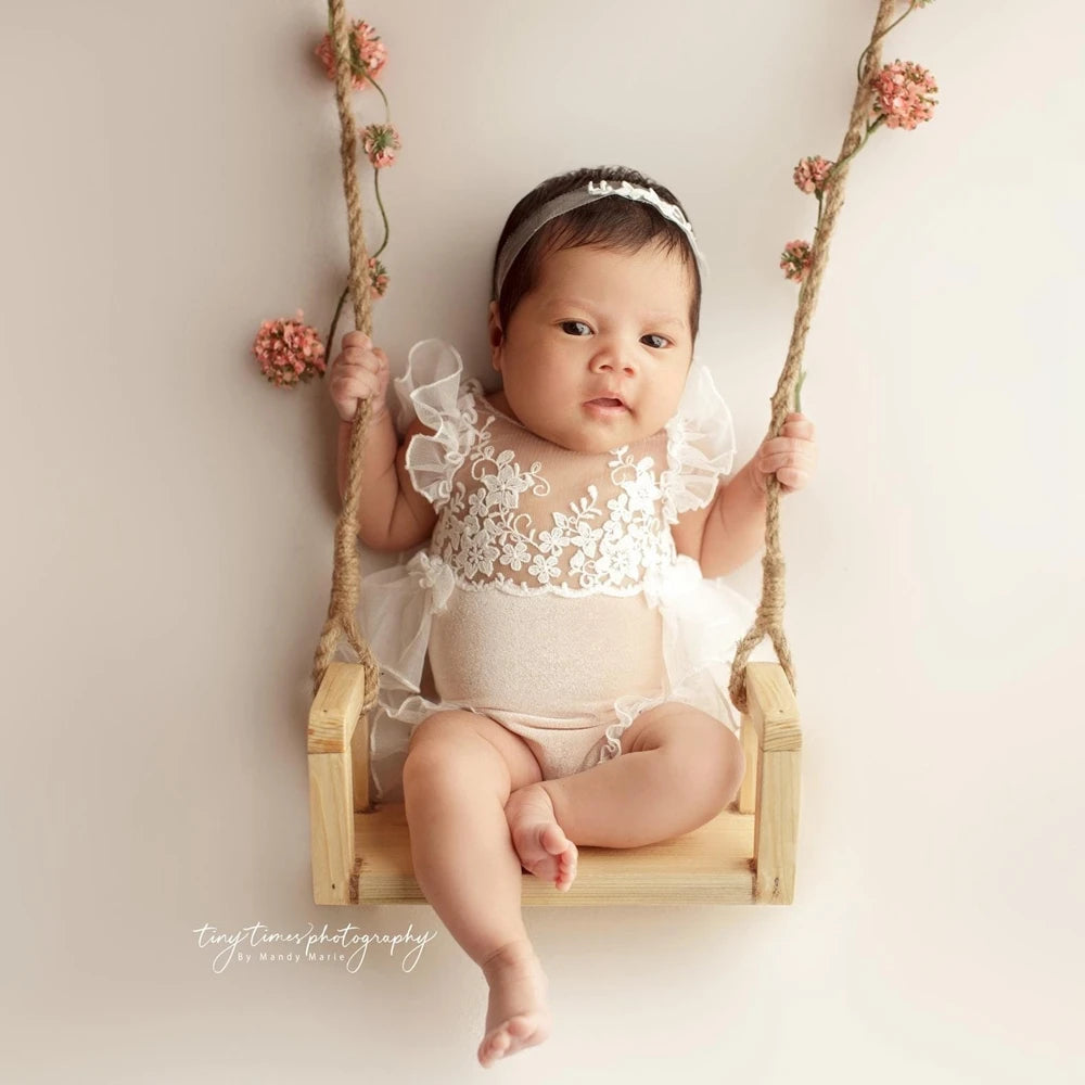 Girl Lace Romper Baby Flying Sleeve Bodysuit