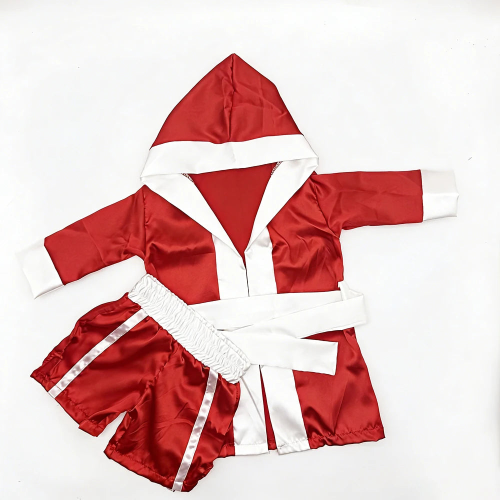 Custom Name Baby Boxing Outfit Newborn Photography Props Infant Photoshoot Costume Studio Clothes Boxer Robe Shorts Set