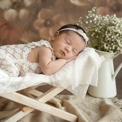 White Lace Ruffle Romper Baby Off Shoulder Bodysuit Girl Vintage