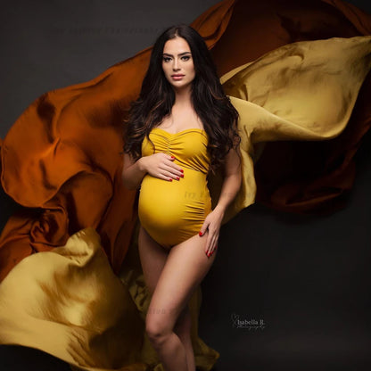 Maternity Strapless Stretchy Bodysuit Jumpsuit