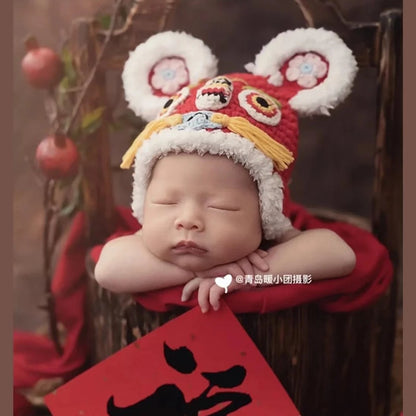 Lion Dance Hat Baby Crochet Head Bonnet Chinese New Year